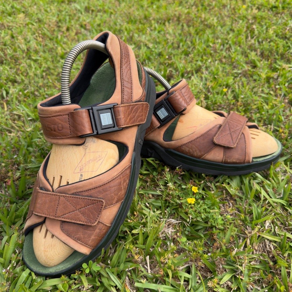 Mephisto Shark Fit  Allrounder Leather Outdoor Sandals Shock Absorber Brown 11in
